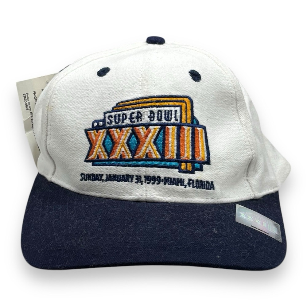 Vintage NFL 1999‎ Super Bowl XXXIII Atlanta Falcons Logo 7 Snapback Cap Hat OSFM